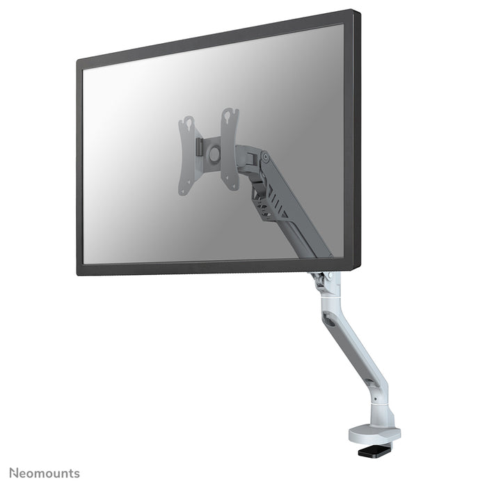 Neomounts FPMA-D750 Sëlwer ass eng Bureaustäip mat Gasfieder fir Flat Screens bis t/m 32 inch (81 cm).