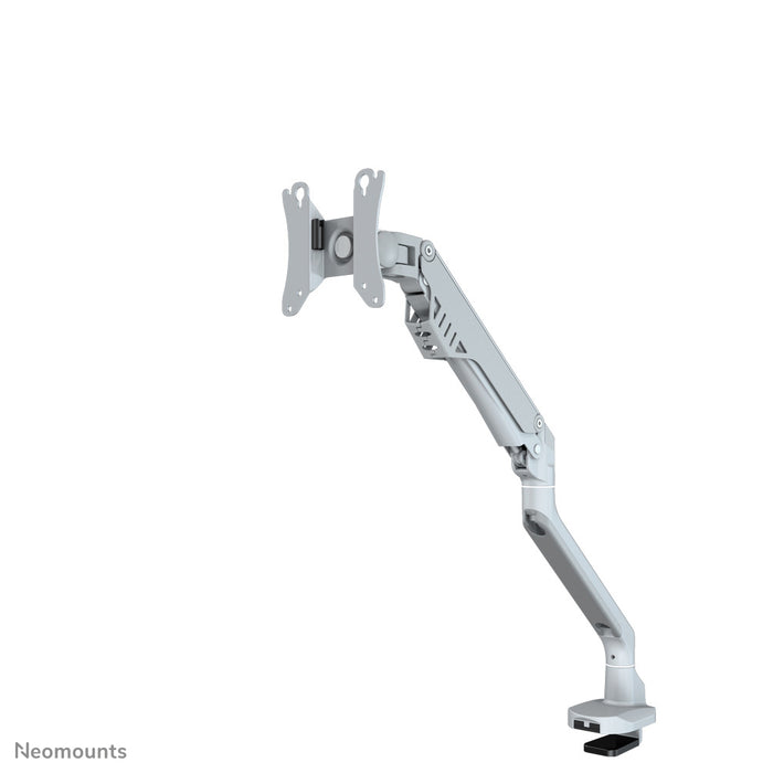 Neomounts FPMA-D750 Sëlwer ass eng Bureaustäip mat Gasfieder fir Flat Screens bis t/m 32 inch (81 cm).