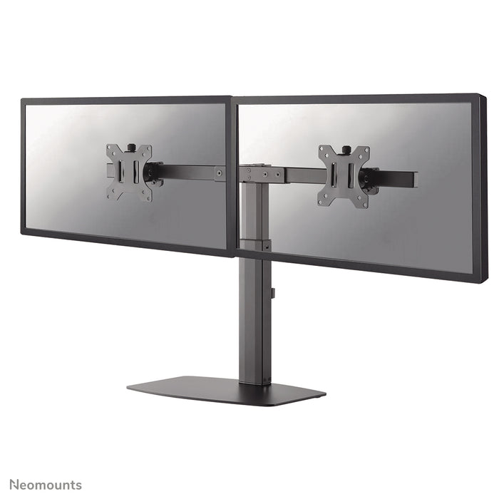 Neomounts FPMA-D865D Schwaarz ass eng Bureaustäip fir zwee Flat Screens bis t/m 27 inch (69 cm).