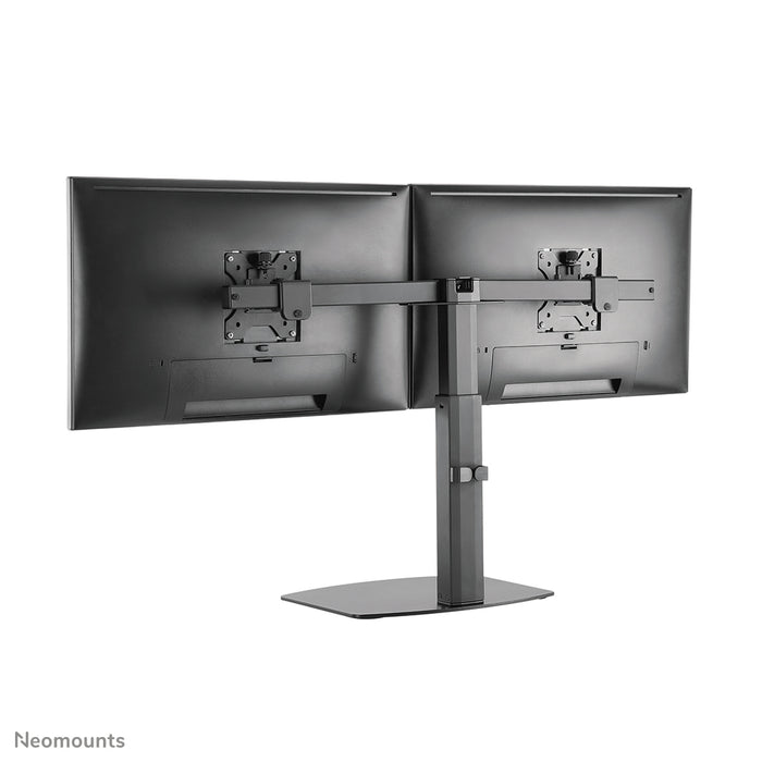 Neomounts FPMA-D865D Schwaarz ass eng Bureaustäip fir zwee Flat Screens bis t/m 27 inch (69 cm).