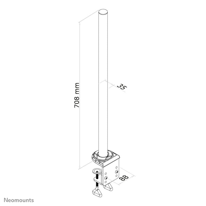 Neomounts FPMA-D935POLE ass eng Paus mat 70 cm Héicht fir d’Bureaustäipen Neomounts FPMA-D935 & Neomounts FPMA-D935D.