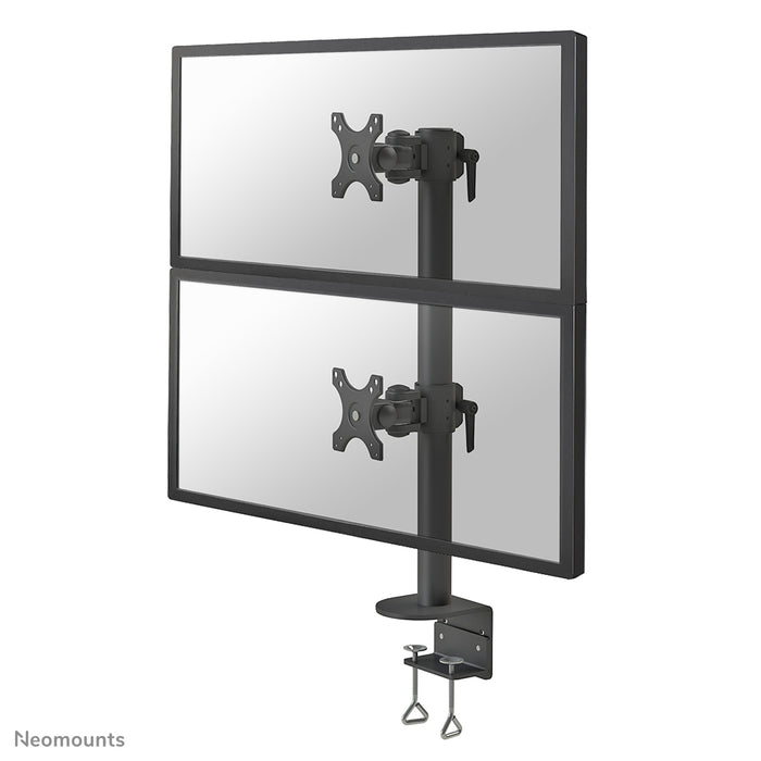 Neomounts FPMA-D960DV SchwaarzPLUS ass eng Bureaustäip fir zwee Curved Screens bis t/m 49 inch (124 cm) - Schwaarz