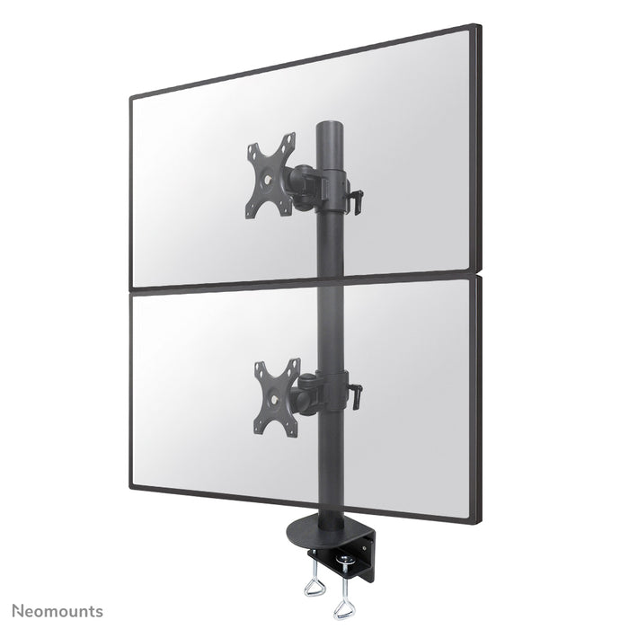 Neomounts FPMA-D960DV SchwaarzPLUS ass eng Bureaustäip fir zwee Curved Screens bis t/m 49 inch (124 cm) - Schwaarz
