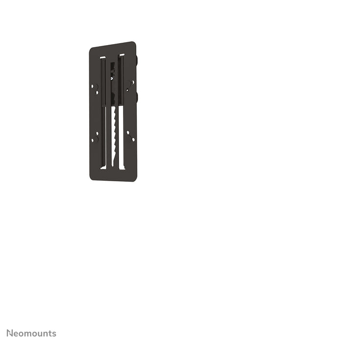 Neomounts FPMA-LIFT100 schwaarz ass en Adapter, deen eng gestufte Héichtverstellung op VESA 75/100-Halterunge erméiglecht.