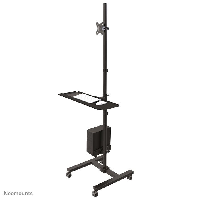 Neomounts FPMA-MOBILE1700 ass eng verréckelbar Aarbechtsplaz fir e Monitor (max. 32 inch/81 cm), PC, Tastatur an Maus.