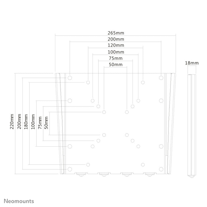 Neomounts FPMA-W110 schwaarz ass eng flaach Wandhalterung fir Flatscreens bis 40 inch (102 cm).