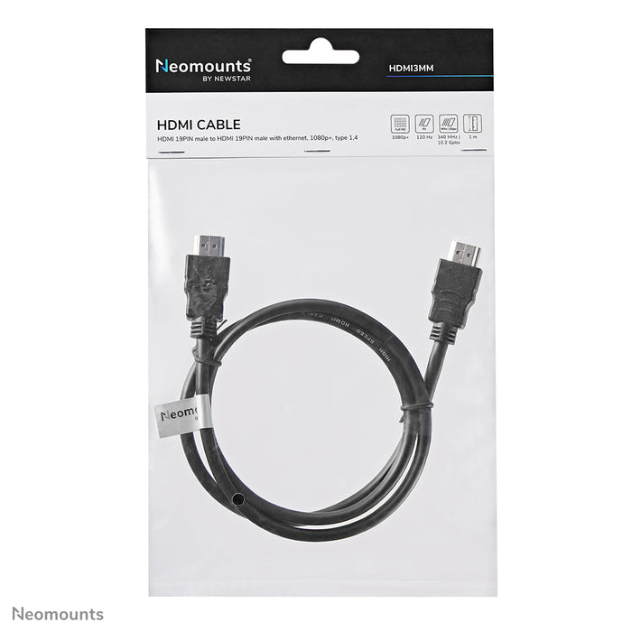 HDMI 1.4 Kabel, High Speed, HDMI 19 Pins M/M, 1 Meter