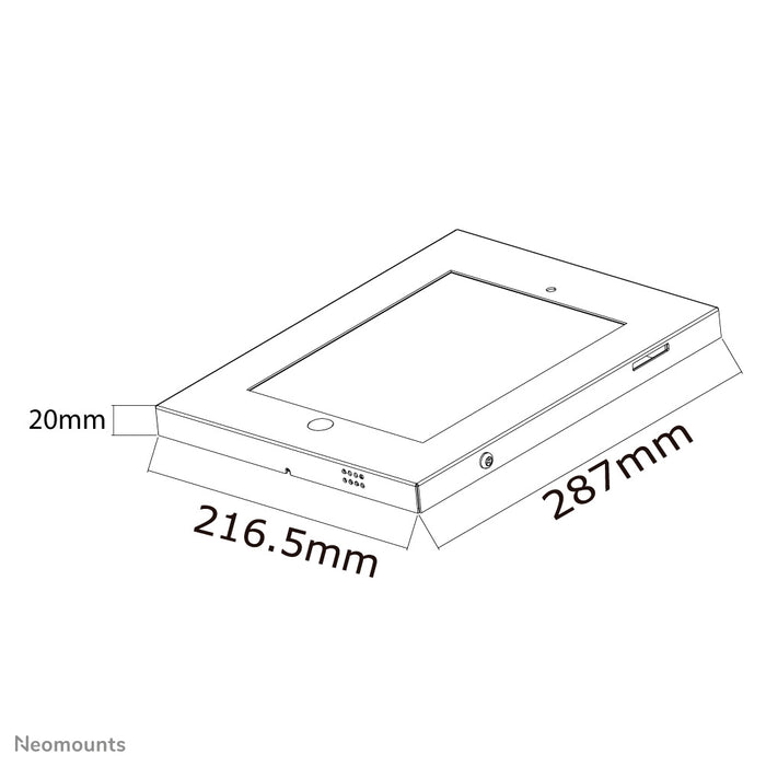 Neomounts diebstalbestännegen Tablethalter IPAD2N-UN20 schwaarz fir 9.7 inch iPad/ iPad Air Tablets (VESA 100x100mm) - Schwaarz