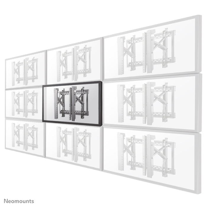 Neomounts LED-VW2500 schwaarz1 ass eng flaach Video-Wall-Wandhalterung fir Ekranen bis 75 inch (191 cm), fir horizontal an vertikal Montéierung - Schwaarz