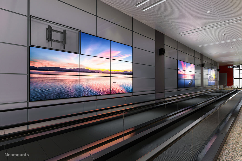 Neomounts LED-VW2500 schwaarz1 ass eng flaach Video-Wall-Wandhalterung fir Ekranen bis 75 inch (191 cm), fir horizontal an vertikal Montéierung - Schwaarz
