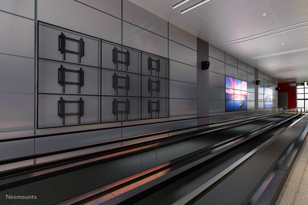 Neomounts LED-VW2500 schwaarz1 ass eng flaach Video-Wall-Wandhalterung fir Ekranen bis 75 inch (191 cm), fir horizontal an vertikal Montéierung - Schwaarz