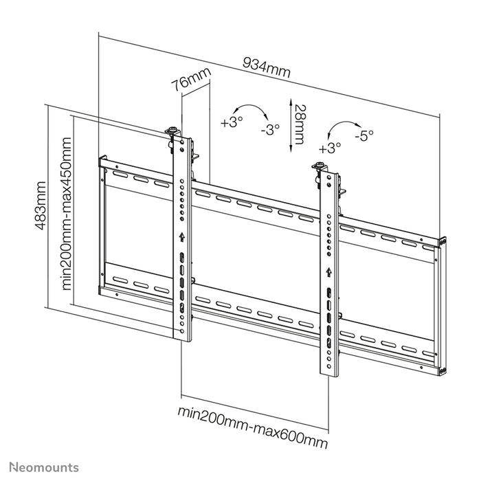 Neomounts LED-VW500black ass eng flaach Video-Wall-Wandhalterung fir Ekranen bis 75 inch (191 cm).