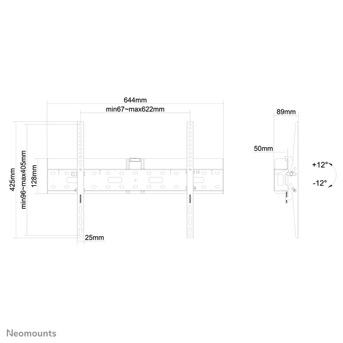 Neomounts LFD-W2640MP ass eng kippbar Wandhalterung fir Flatscreens bis 75 inch a bitt d’Méiglechkeet, e Mediaplayer oder Mini-PC hannert dem Ecran ze placéieren.