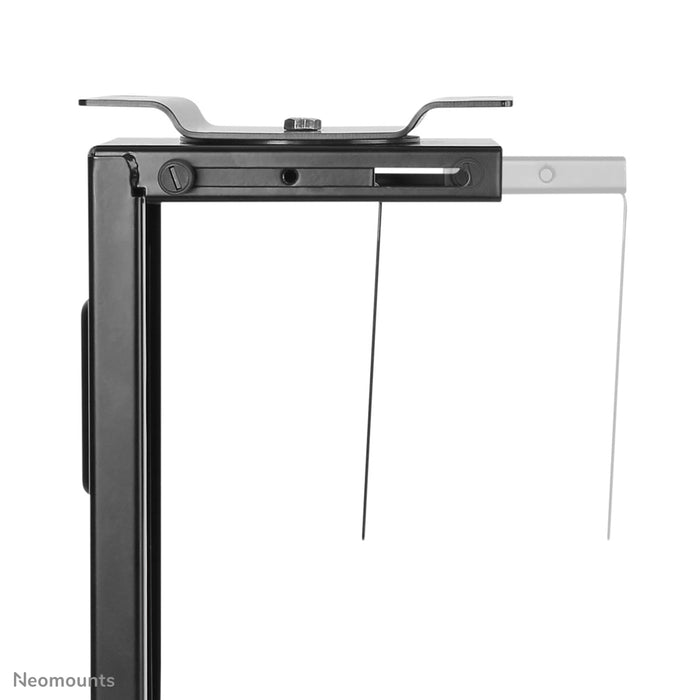 Neomounts NM-CPU100 schwaarz ass eng Halterung, mat där Dir e PC oder Thin Client un de Schreifdësch fixéiert.