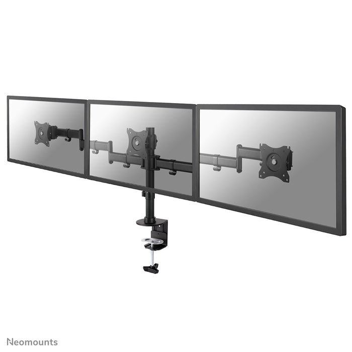 Neomounts NM-D135D3 schwaarz ass eng Schreifdësch-Halterung fir 3 Flatscreens bis 27 inch (69 cm).
