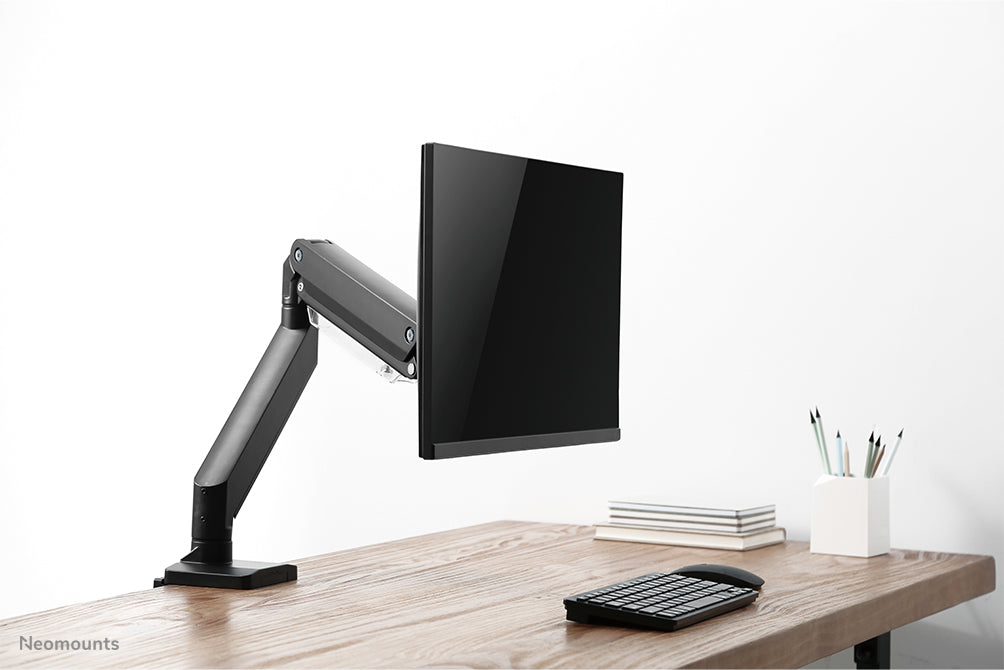 Neomounts NM-D775black ass eng gasgefiedert Schreifdësch-Halterung fir Flatscreens bis 32 inch (81 cm) - Schwaarz