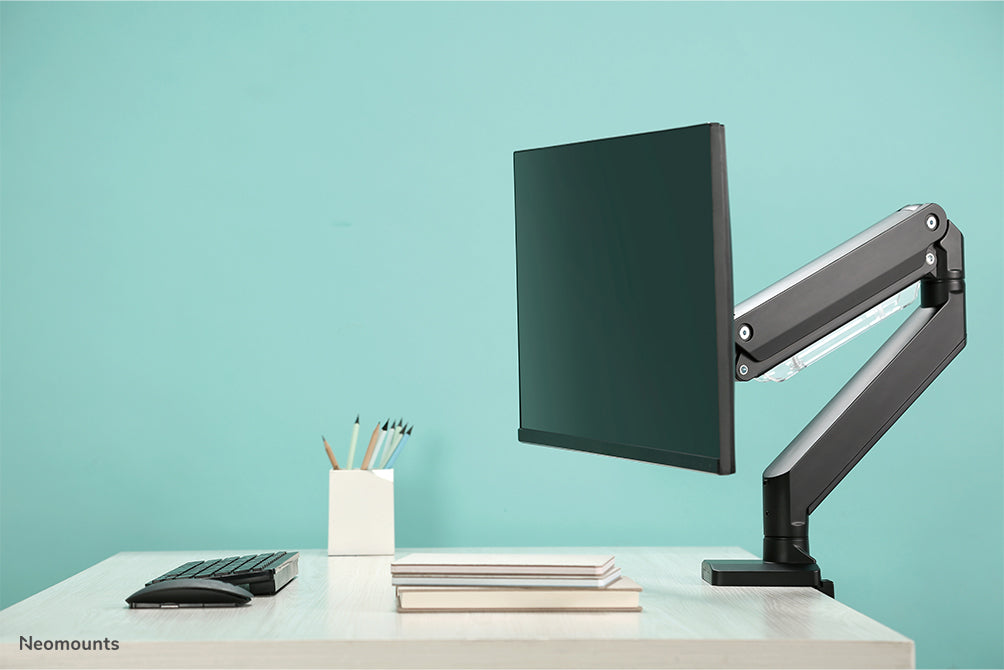 Neomounts NM-D775black ass eng gasgefiedert Schreifdësch-Halterung fir Flatscreens bis 32 inch (81 cm) - Schwaarz