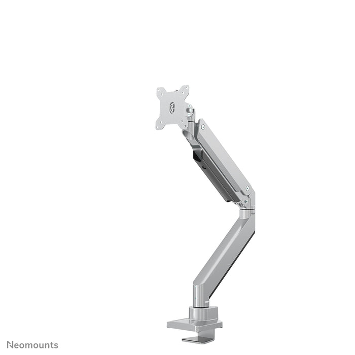 Neomounts NM-D775 sëlwerPLUS ass eng gasgefiedert Schreifdësch-Halterung fir Curved Monitore bis 49 inch (124 cm) - Sëlwer