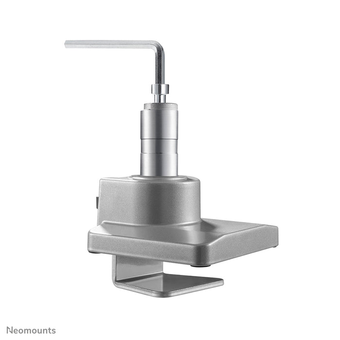 Neomounts NM-D775 sëlwerPLUS ass eng gasgefiedert Schreifdësch-Halterung fir Curved Monitore bis 49 inch (124 cm) - Sëlwer