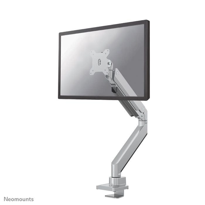 Neomounts NM-D775 sëlwer ass eng gasgefiedert Schreifdësch-Halterung fir Flatscreens bis 32 inch (81 cm) - Sëlwer