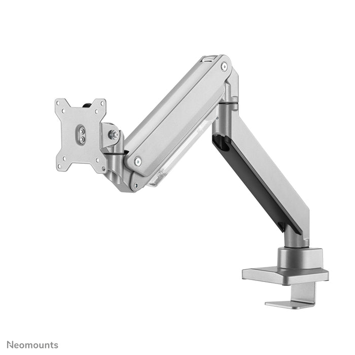 Neomounts NM-D775 sëlwer ass eng gasgefiedert Schreifdësch-Halterung fir Flatscreens bis 32 inch (81 cm) - Sëlwer