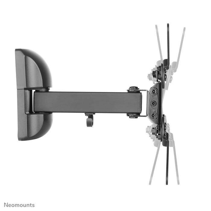 Neomounts NM-W115 schwaarz ass eng kipbar an dréibar Wandstëtzt mat engem Dréipunkt fir Flat-Screens bis 32 inch (81 cm).
