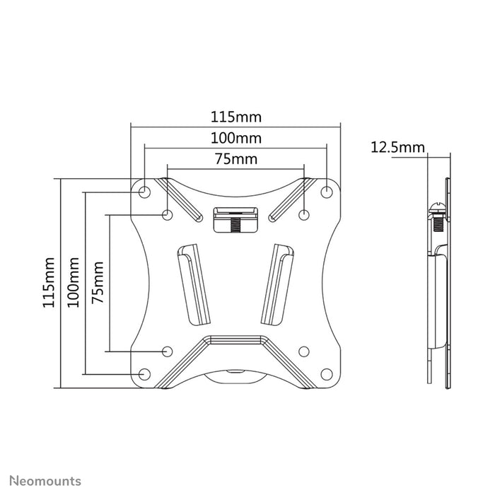 Neomounts NM-W25 schwaarz ass eng flaach Wandstëtzt fir Flat-Screens bis 30 inch.