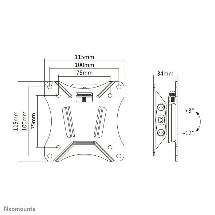 Neomounts NM-W60 schwaarz ass eng kipbar Wandstëtzt fir Flat-Screens bis 30 inch.