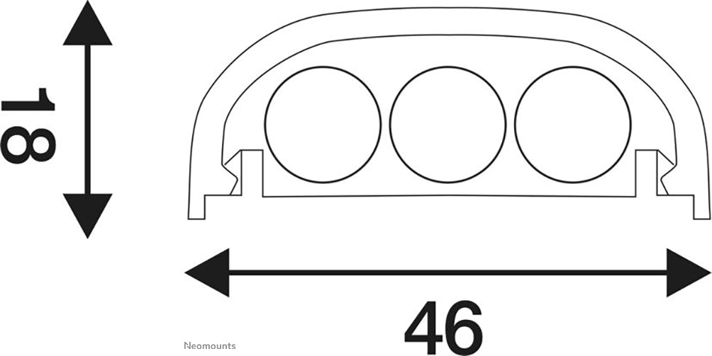 Neomounts NS-CC050 sëlwer ass eng Kabelkanal fir Är Kabelen propper ze verstoppen.