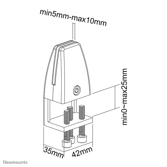 Neomounts Schreifklemmen-Set 8-25 mm - Schwaarz