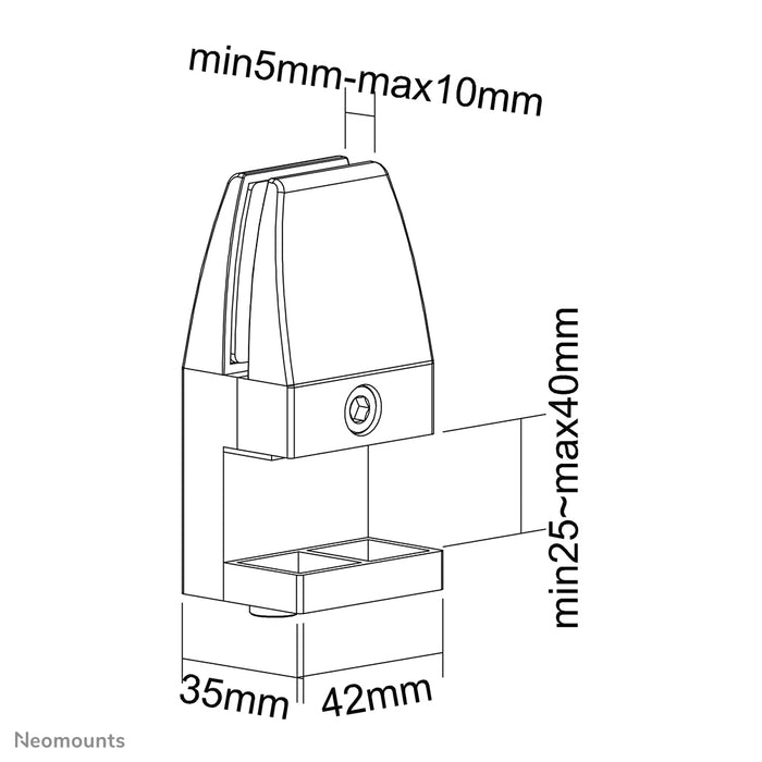 Neomounts Schreifklemmen-Set 25-40 mm - Wäiss