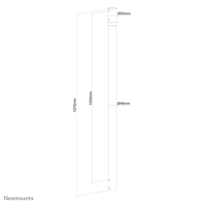 Neomounts Verlängerungsstang fir NM-C440 schwaarz, NM-C440D schwaarz an FPMA-C340 schwaarz - 107,5 cm