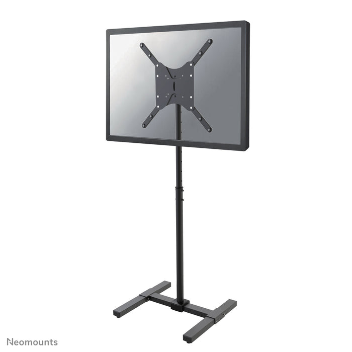 Neomounts NS-FS100 schwaarz ass e Miwwel fir LCD/LED/Plasma-Schiermer bis 55 inch (140 cm). Héichtverstellung ass 75-124 cm.