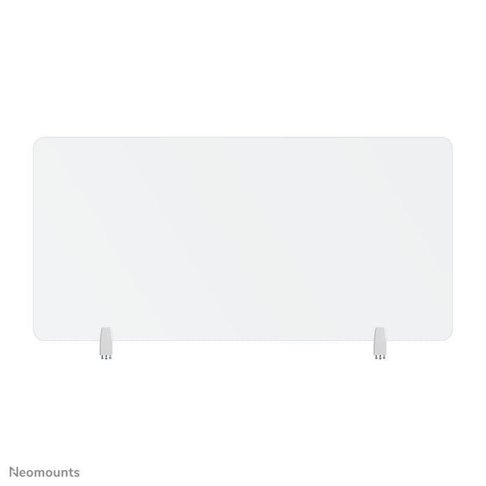 Neomounts NS-GLSPROTECT140 ass eng nohalteg Glas-Scherm vu 138 cm, déi Ofstandsprotectioun op der Aarbechtsplaz bitt - gehärt, transparent Glas, 100% recycléierbar