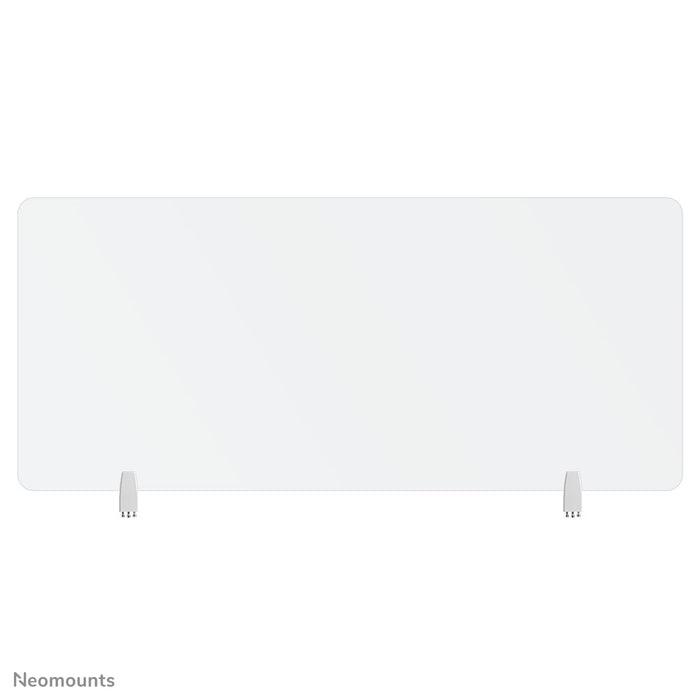 Neomounts NS-GLSPROTECT160 ass eng nohalteg Glas-Scherm vu 158 cm, déi Ofstandsprotectioun op der Aarbechtsplaz bitt - gehärt, transparent Glas, 100% recycléierbar
