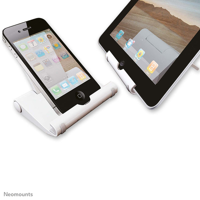 Neomounts NS-MKIT100 ass eng universell Dëschtut fir e Tablet oder Smartphone.