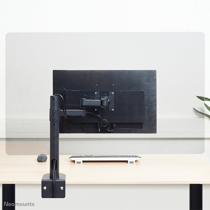 Neomounts NS-PLXPROTECT1 ass eng transparent Schutzscheif fir 1 Flat-Screen a bitt Ofstandsschutz um Aarbechtsplaz- Transparent Acrylaat, 100% recycléierbar | PLXPROTECT ass als EU-Design-Patent registréiert |