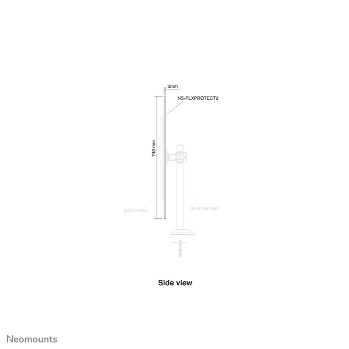 Neomounts NS-PLXPROTECT2 ass eng transparent Schutzscheif fir 2 Flat-Screens a bitt Ofstandsschutz um Aarbechtsplaz - Transparent Acrylaat, 100% recycléierbar | PLXPROTECT ass als EU-Design-Patent registréiert |
