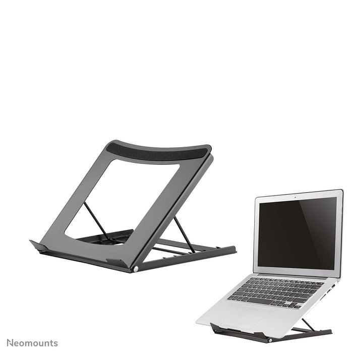 Neomounts NSLS075 schwaarz ass e Büro-Stänner fir e Notebook - Schwaarz