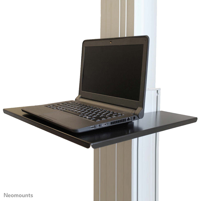 Neomounts AV-Stëtzt PLASMA-M2500LAPSHELF ass eng universell Stëtzt fir d’Plazéiere vun AV-Apparater op enger 2500-Serie.