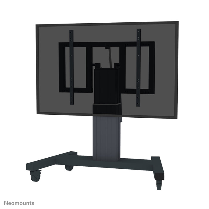 Neomounts PLASMA-M2550T schwaarz ass eng elektresch héichtverstellbar an kipps astellbar Trolley fir Flat-Screens t/m 100 inch (254 cm).
