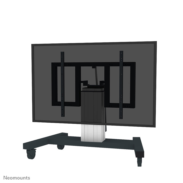 Neomounts PLASMA-M2550T sëlwer ass eng elektresch héichtverstellbar an kipps astellbar Trolley fir Flat-Screens t/m 100 inch (254 cm).