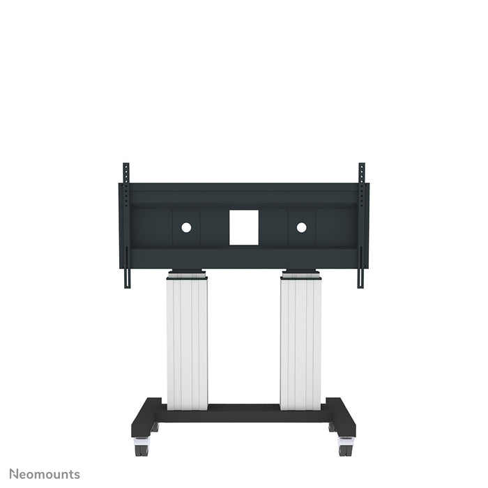 Neomounts PLASMA-M2600 sëlwer ass eng elektresch héichtverstellbar Trolley fir Flat-Screens t/m 120 inch (305 cm).