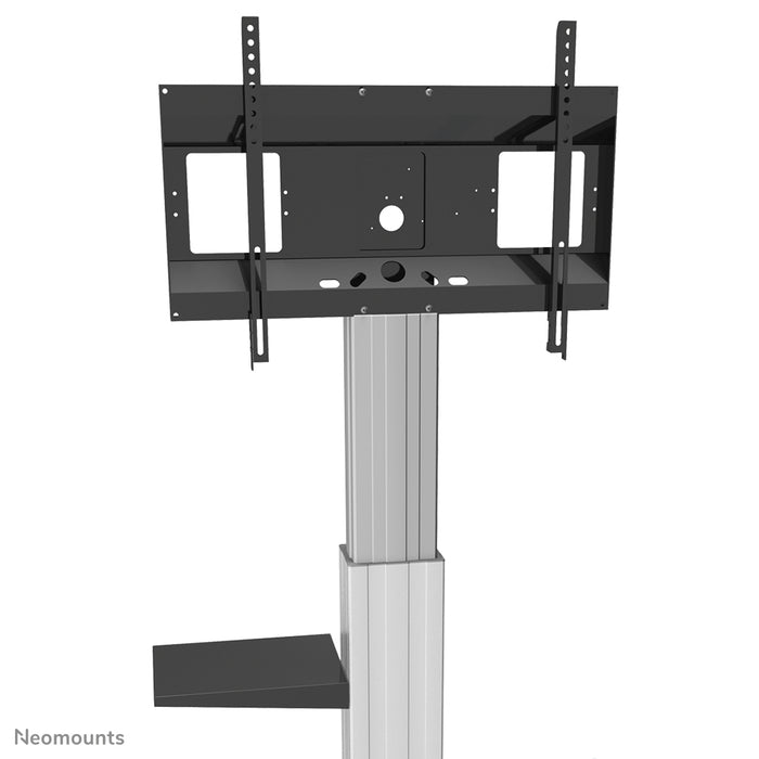 Neomounts AV-Stëtzt PLASMA-M2SIDESHELF ass eng universal Stëtzt fir AV-Geraäter op enger PLASMA-M2250/W2250- & PLASMA-M2500/W2500-Serie ze placéieren.