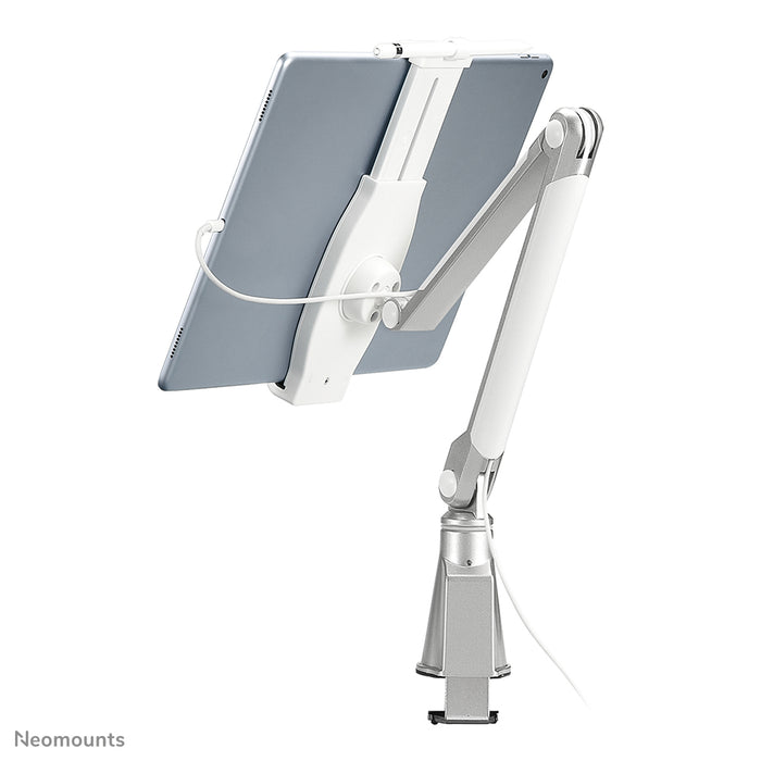 Neomounts TABLET-D100SILVER ass eng universal Bureaustëtzt fir eng Tablet.