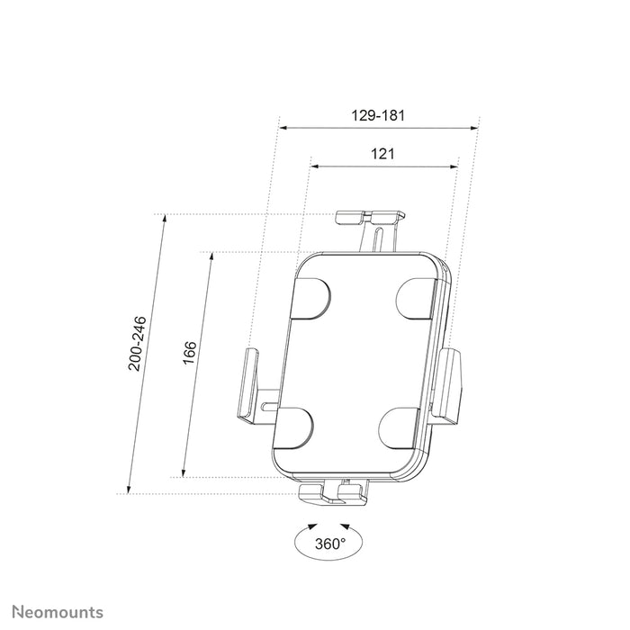 Neomounts WL15-625WH1 dréibar Wand-Tablethalter fir 7,9-11 inch Tablets - Wäiss