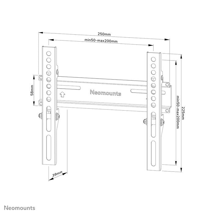 Neomounts WL30-350BL12 flaach Wandstëtzt fir 24-55 inch Schirme - Schwaarz