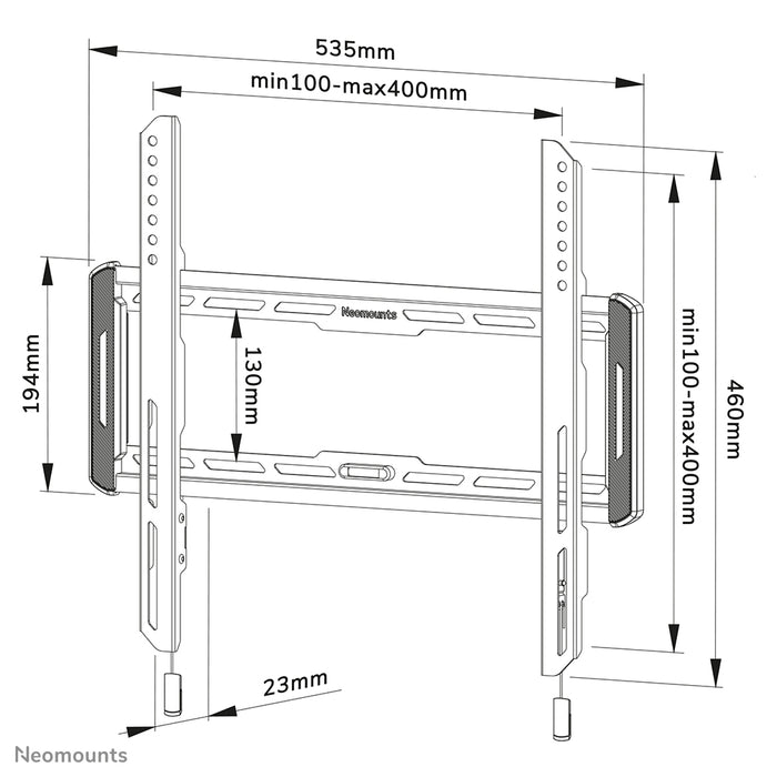 Neomounts WL30-550BL14 flaache Wandhalterung fir 32-65 inch Bildschirmer - Schwaarz