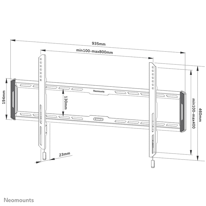 Neomounts WL30-550BL18 flaache Wandhalterung fir 43-86 inch Bildschirmer - Schwaarz