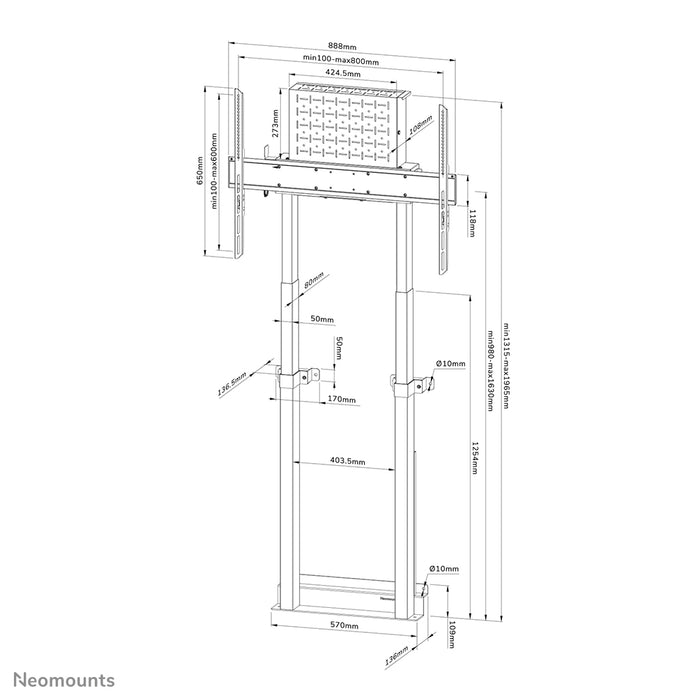 Neomounts WL55-875WH1 Motoriséiert Wandhalerung fir 37-100 inch Écrane - Wäiss